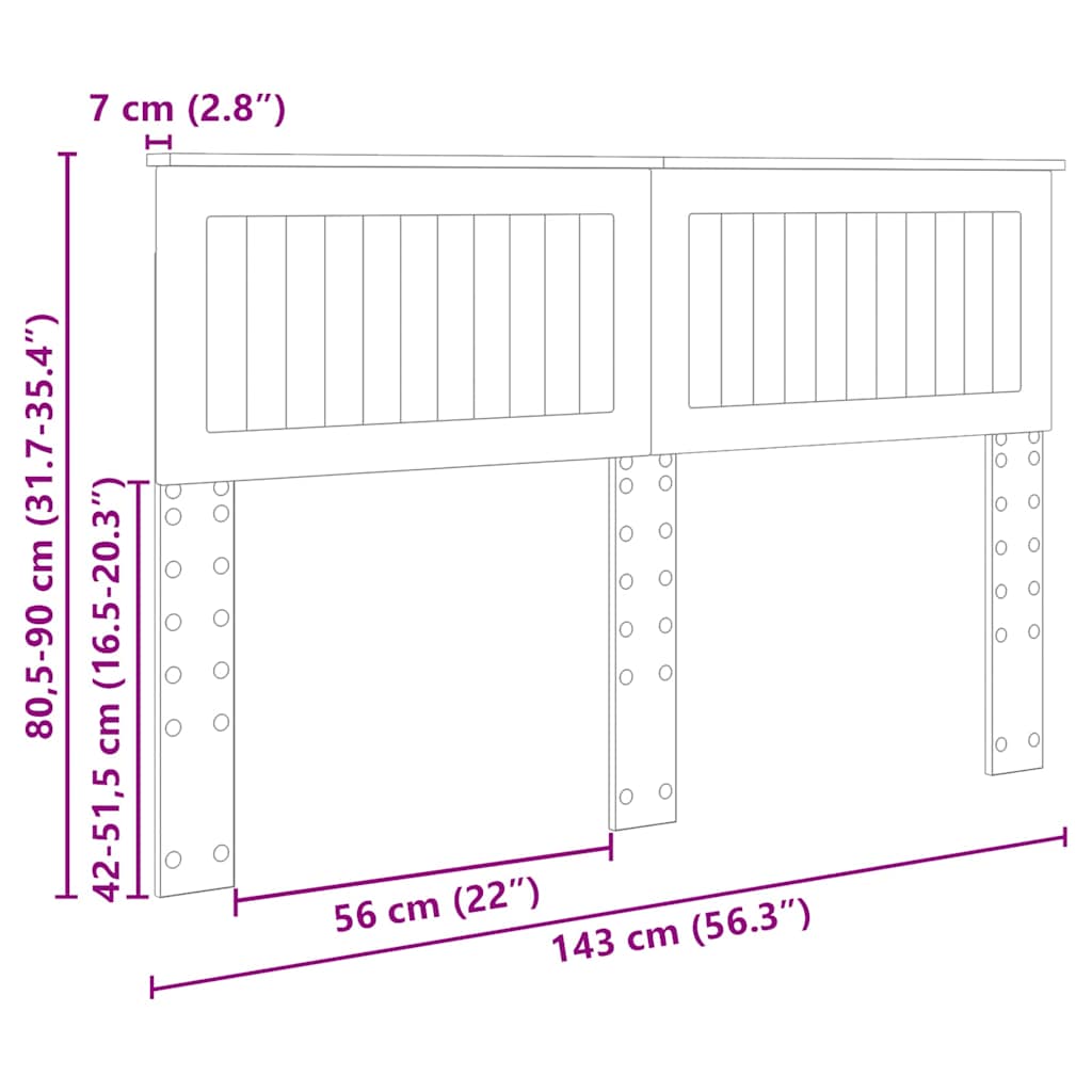 Testiera con testiera Grigio cemento 140 cm Legno multistrato