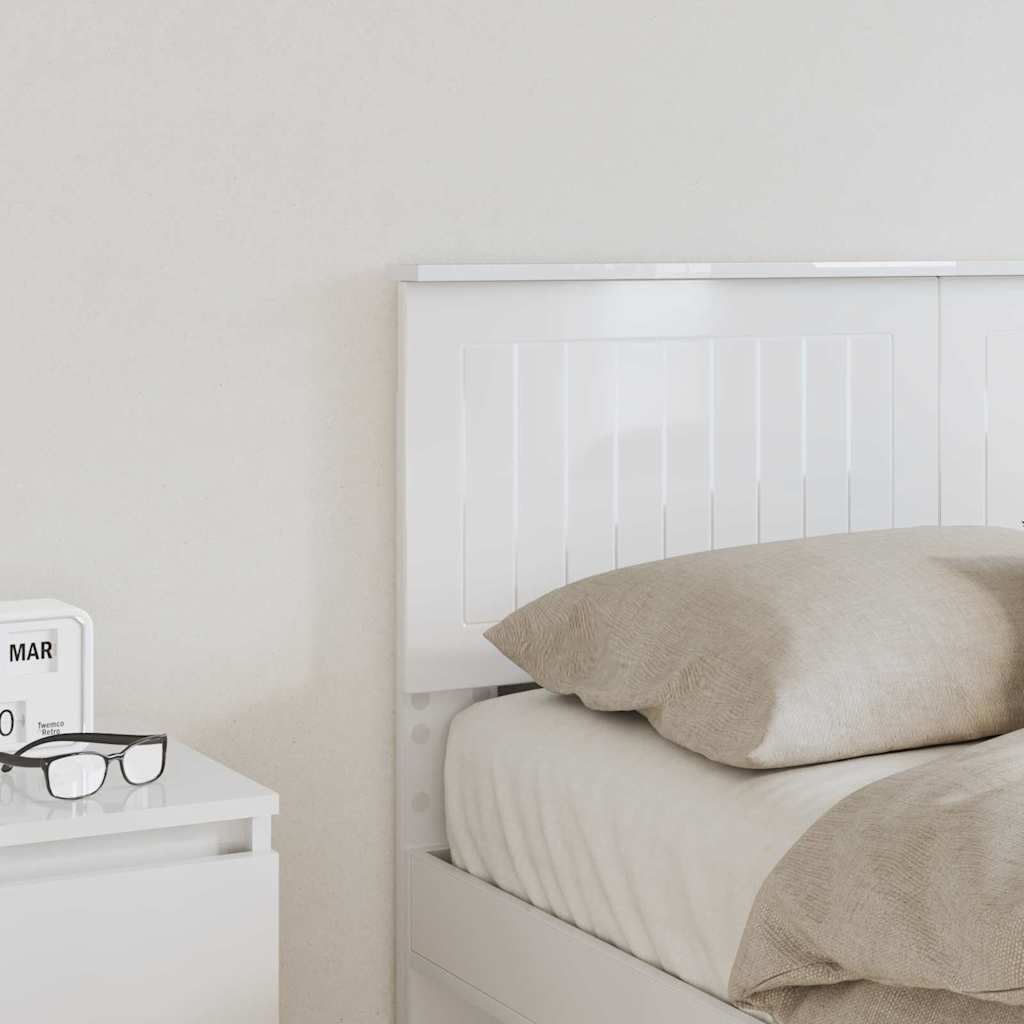 Testiera con testiera Bianco Lucido 120 cm Legno multistrato