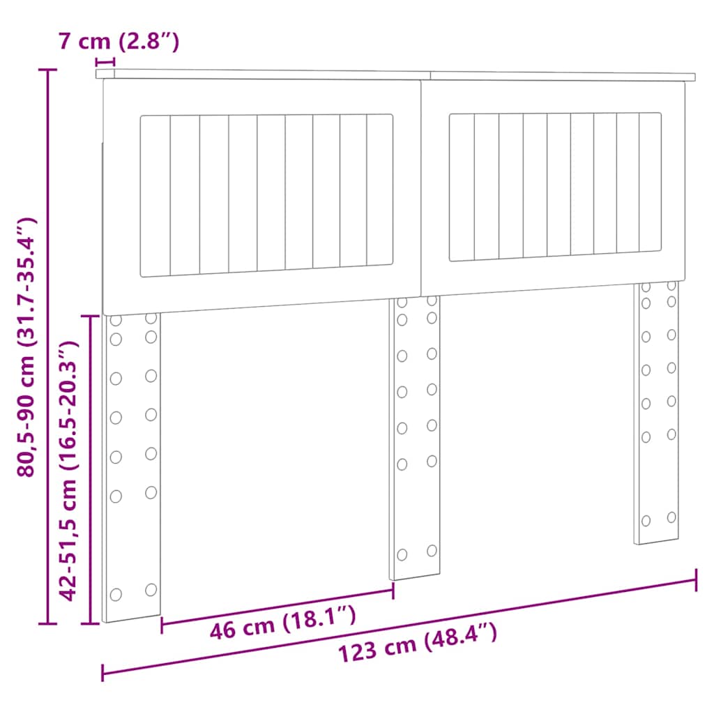 Testiera con testiera Bianco Lucido 120 cm Legno multistrato