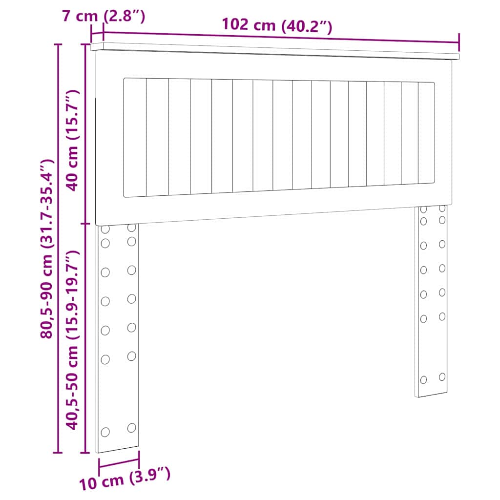 Testiera con testiera Grigio cemento 100 cm Legno multistrato