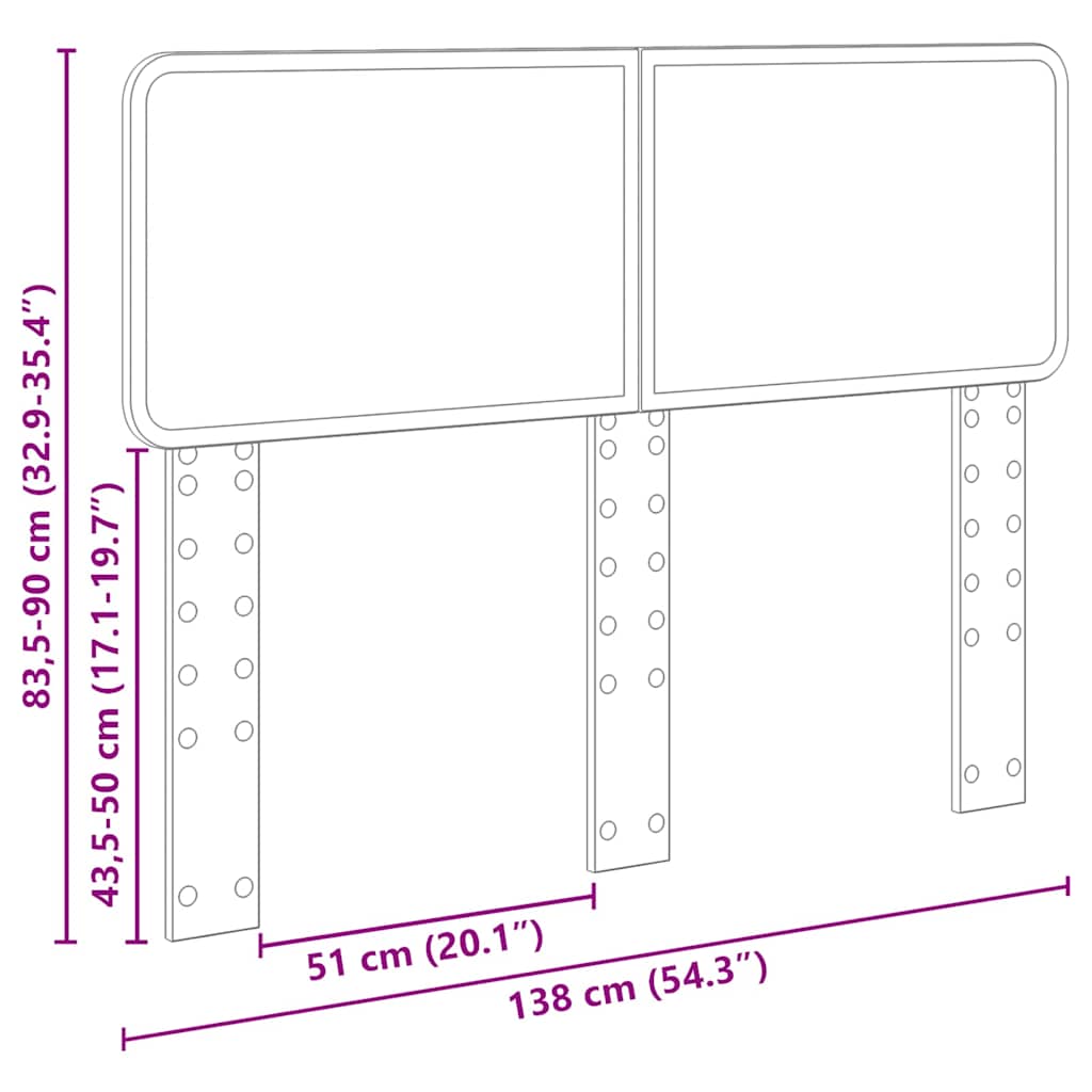 Testiera con testiera Rovere Marrone 135 cm Legno multistrato