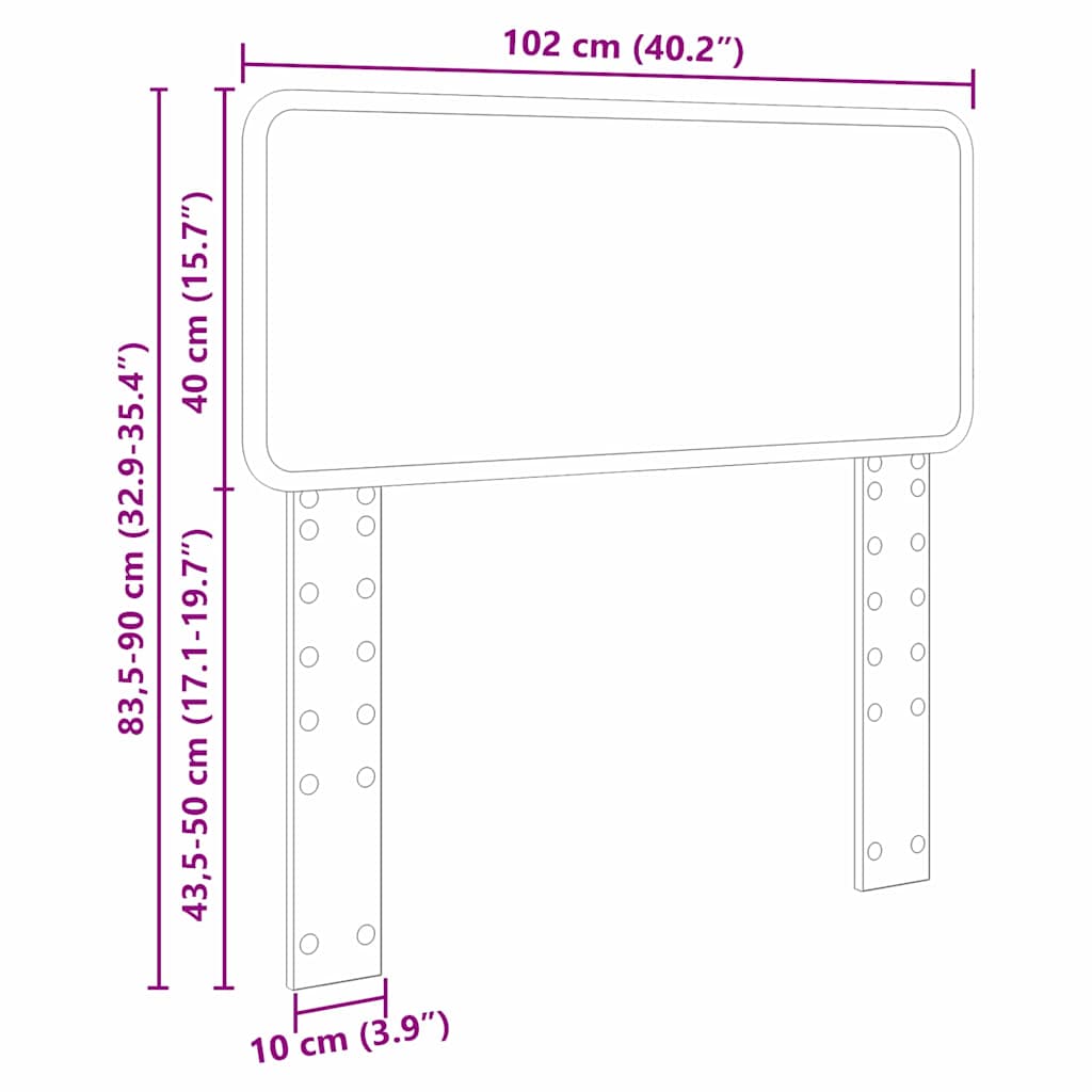 Testiera con testiera Bianco 100 cm Legno multistrato