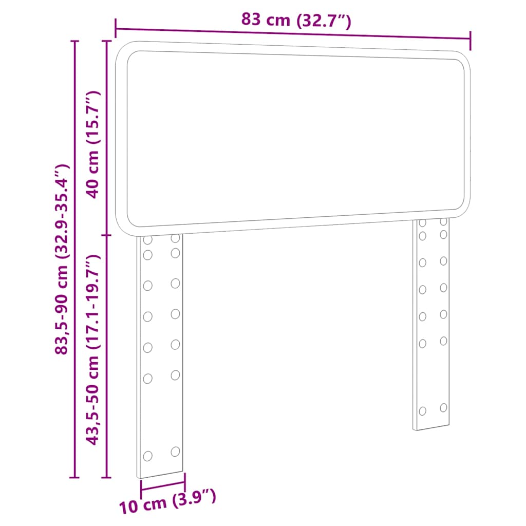 Testiera con testiera Rovere Nero 80 cm Legno multistrato