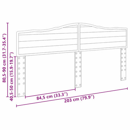 Testiera con testiera Grigio Sonoma 200 cm Legno multistrato
