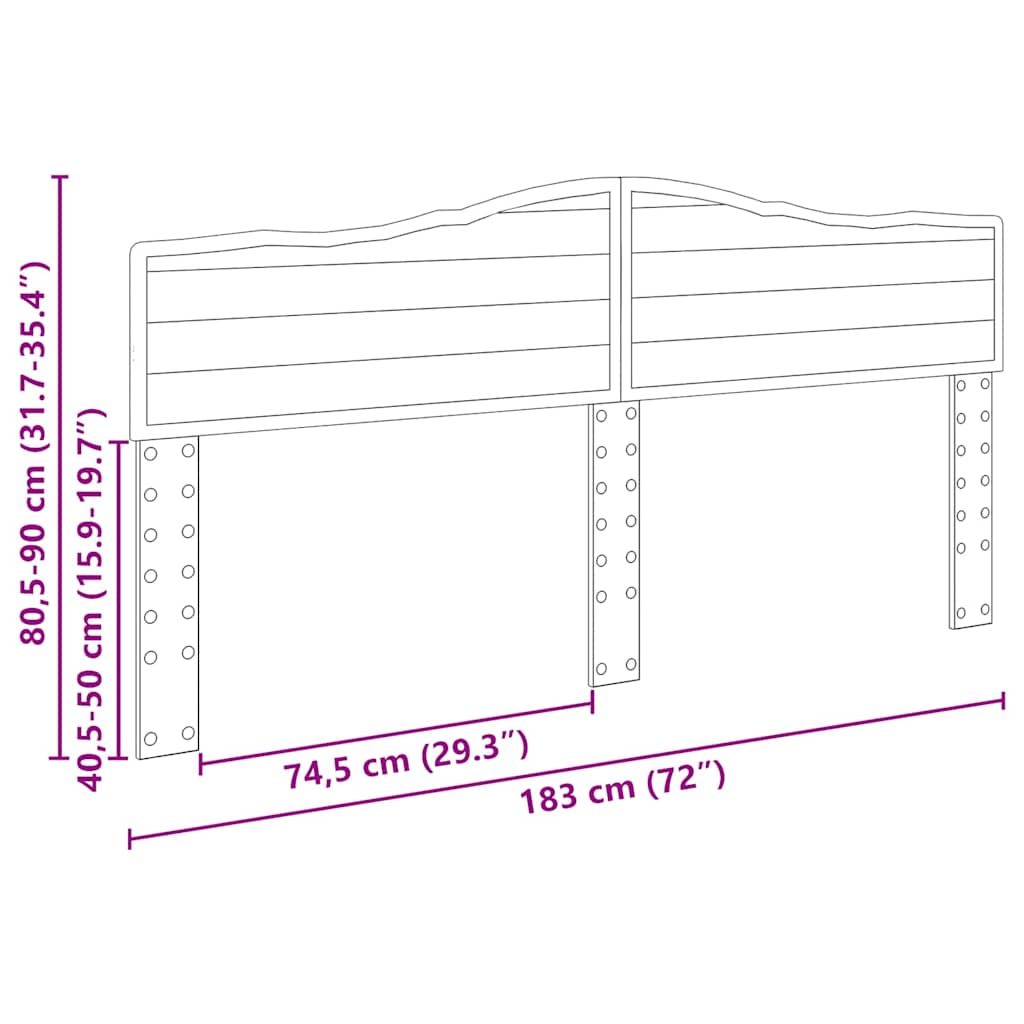 Testiera con testiera Grigio cemento 180 cm Legno multistrato
