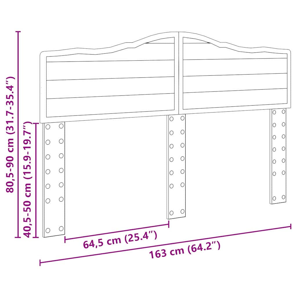 Testiera con testiera Rovere Marrone 160 cm Legno multistrato