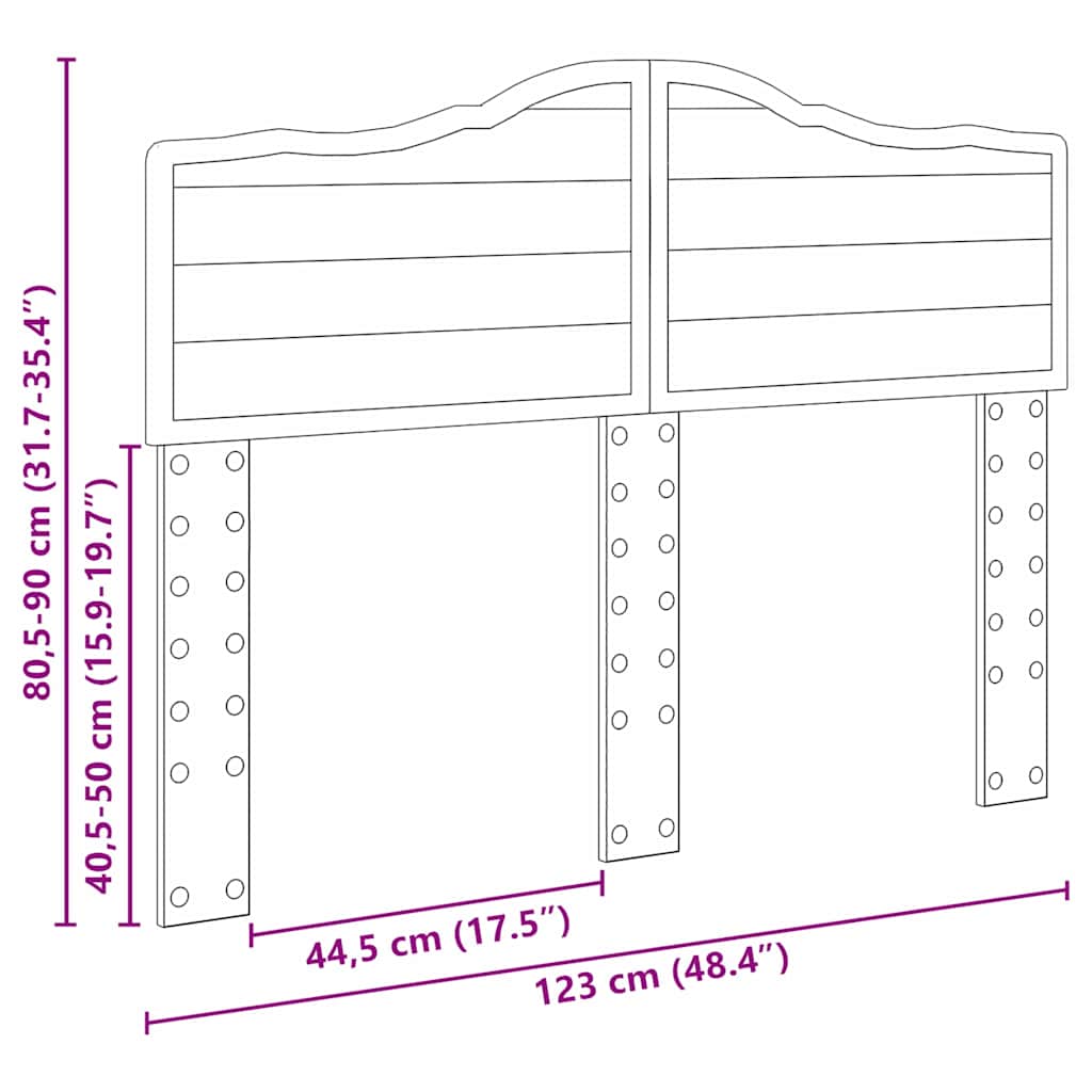 Testiera con testiera Rovere fumé 120 cm Legno multistrato