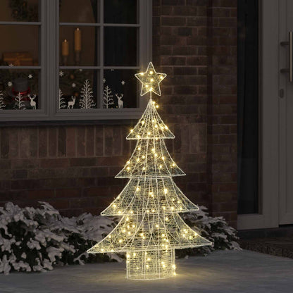 Albero di Natale con 100 LED Bianco caldo 120 cm Acrilico | homemem39