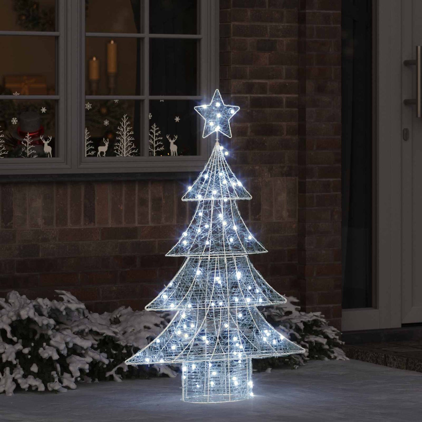 Albero di Natale con 100 LED Bianco freddo 120 cm Acrilico | homemem39