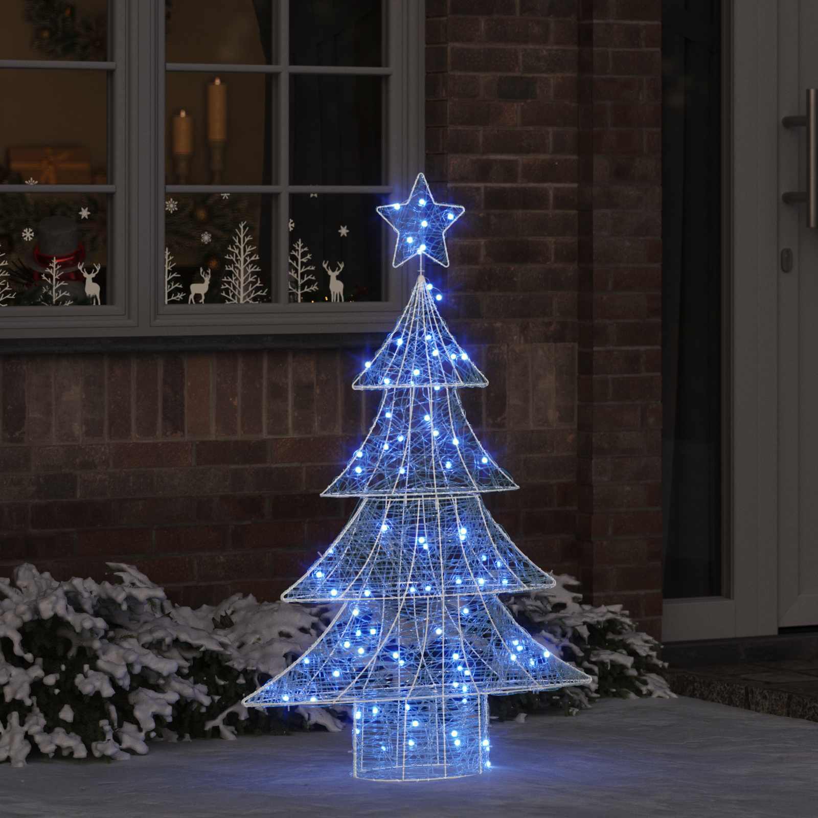 Albero di Natale con 100 LED Blu 120 cm Acrilico | homemem39