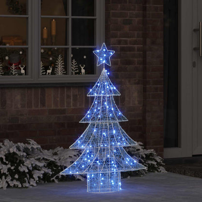 Albero di Natale con 100 LED Blu 120 cm Acrilico | homemem39