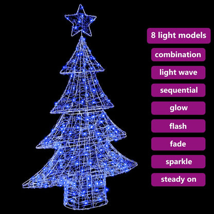 Albero di Natale con 100 LED Blu 120 cm Acrilico | homemem39