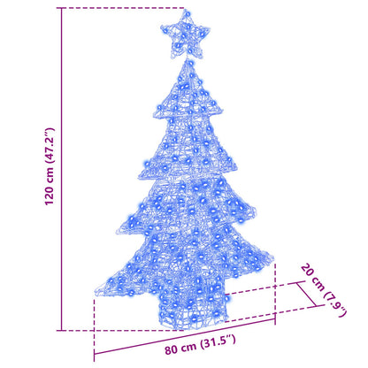 Albero di Natale con 100 LED Blu 120 cm Acrilico | homemem39