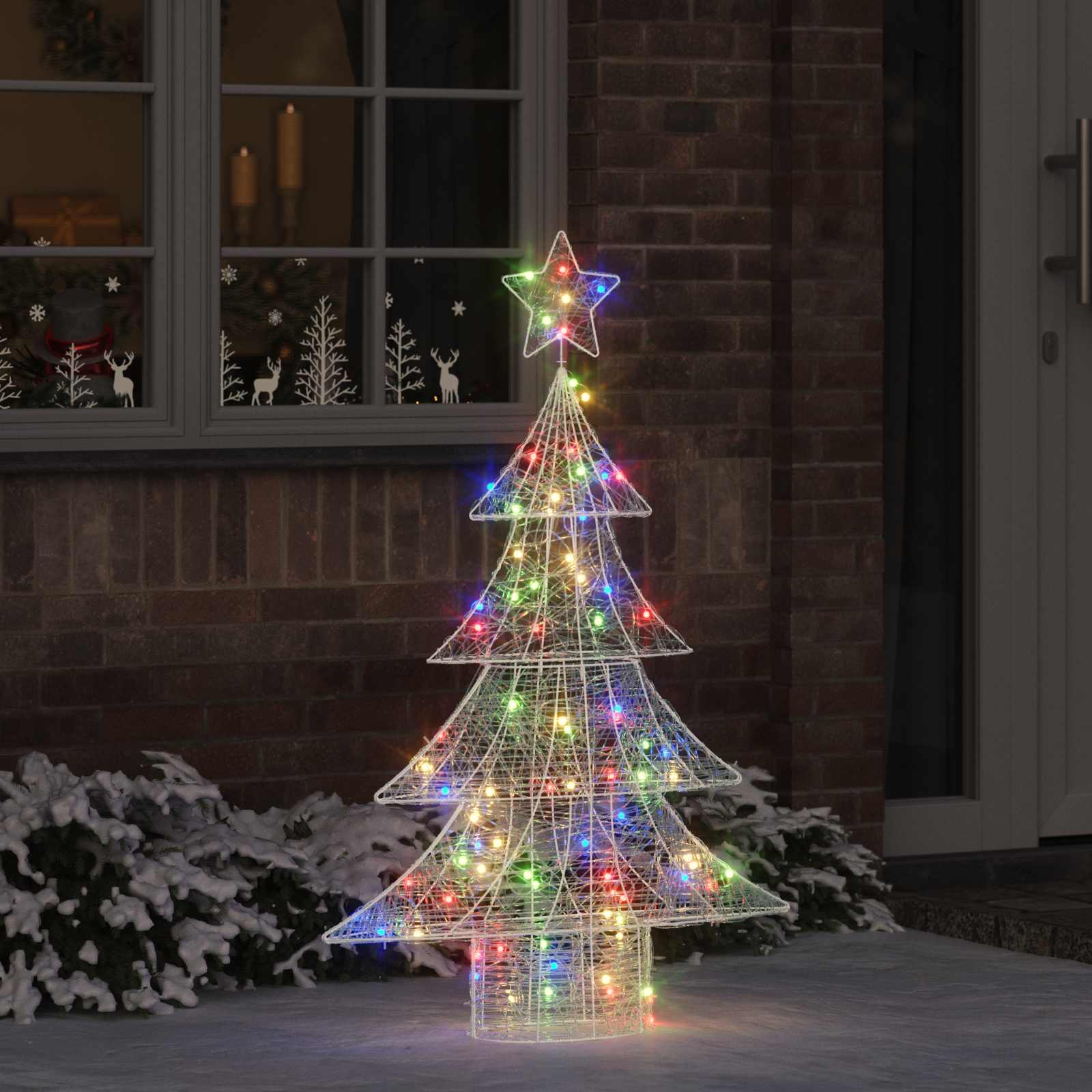 Albero di Natale con 100 LED Multicolore 120 cm Acrilico | homemem39