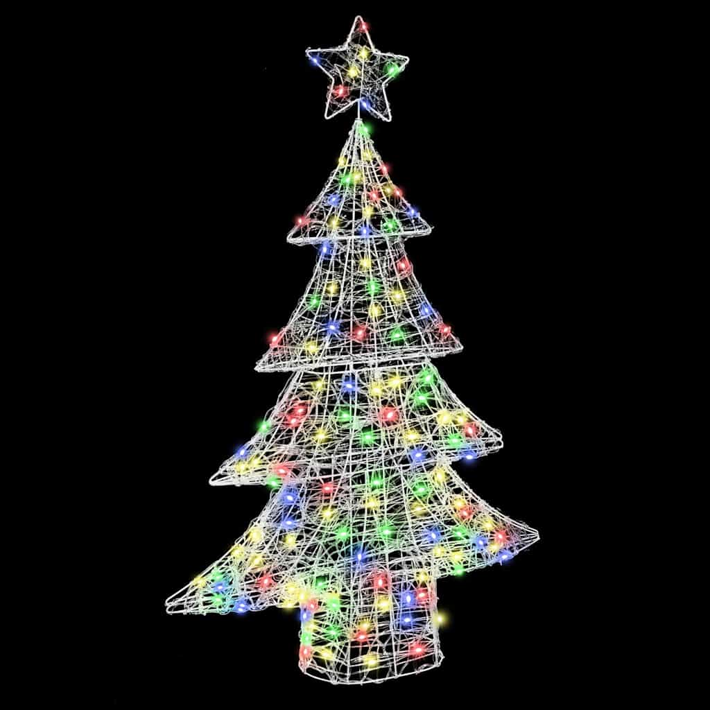 Albero di Natale con 100 LED Multicolore 120 cm Acrilico | homemem39