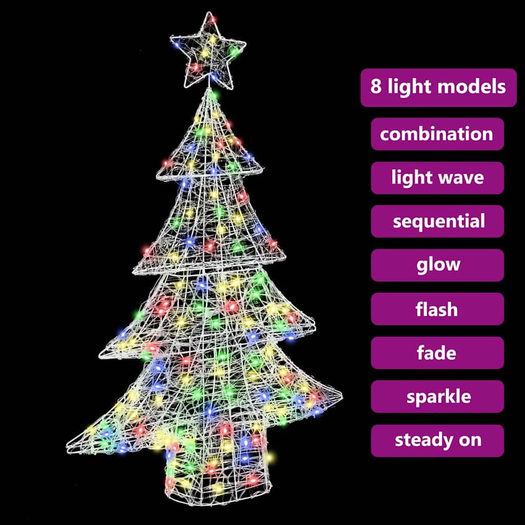 Albero di Natale con 100 LED Multicolore 120 cm Acrilico | homemem39