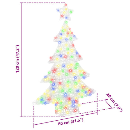 Albero di Natale con 100 LED Multicolore 120 cm Acrilico | homemem39