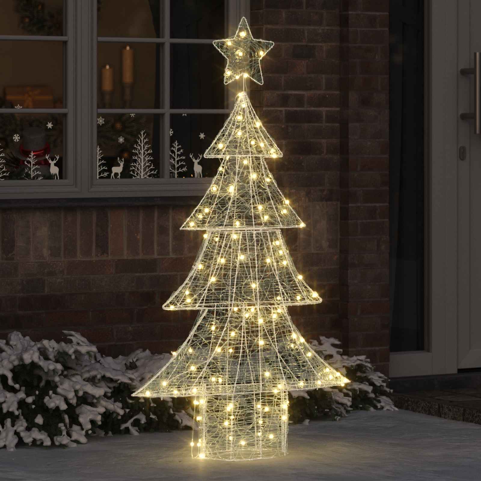 Albero di Natale con 160 LED Bianco caldo 150 cm Acrilico | homemem39