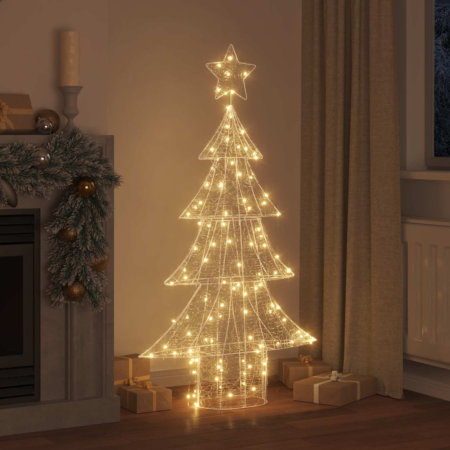 Albero di Natale con 160 LED Bianco caldo 150 cm Acrilico | homemem39