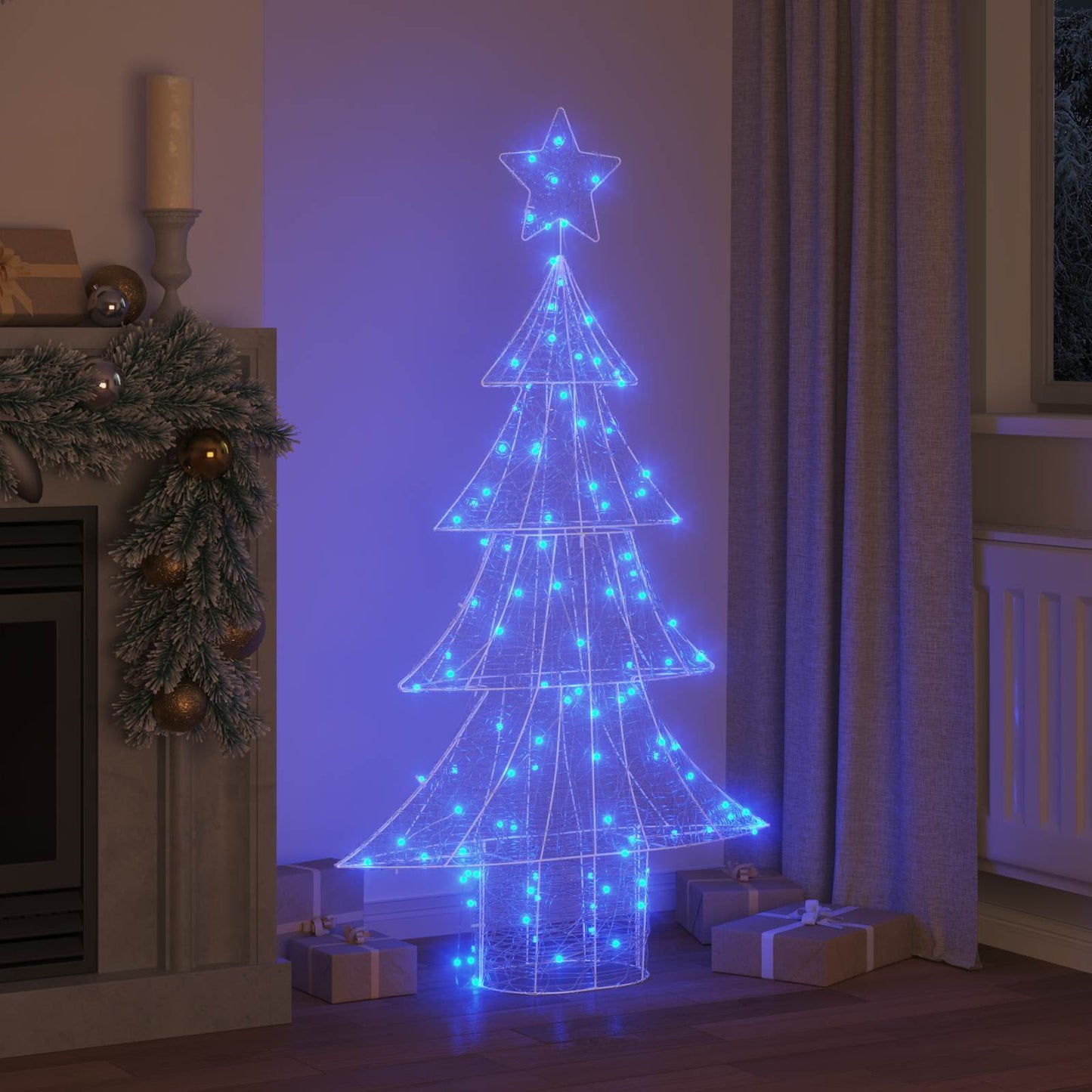 Albero di Natale con 160 LED Blu 150 cm Acrilico | homemem39