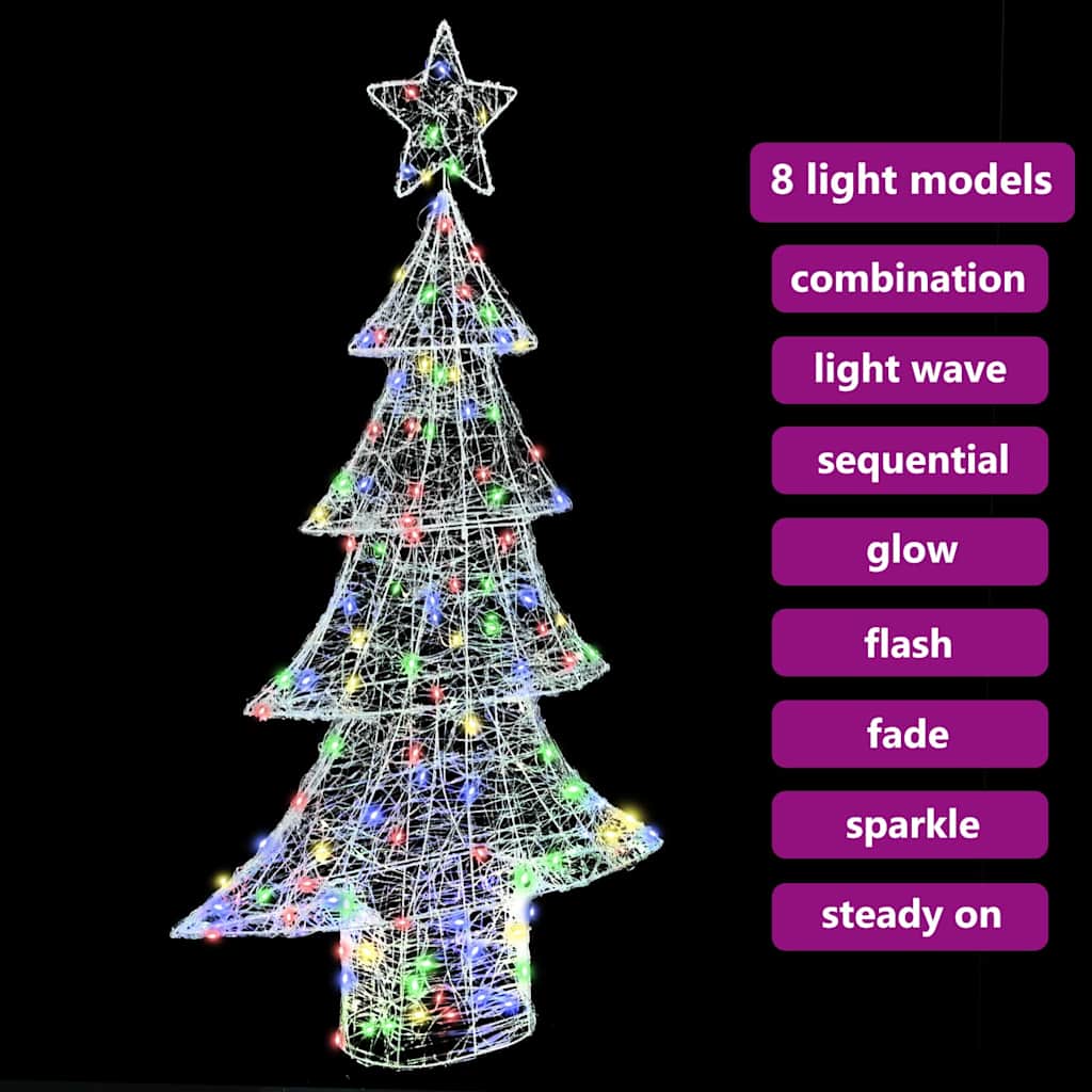 Albero di Natale con 160 LED Multicolore 150 cm Acrilico | homemem39