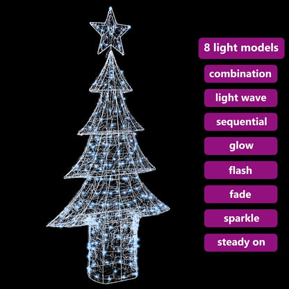 Albero di Natale con 240 LED Bianco freddo 180 cm Acrilico | homemem39