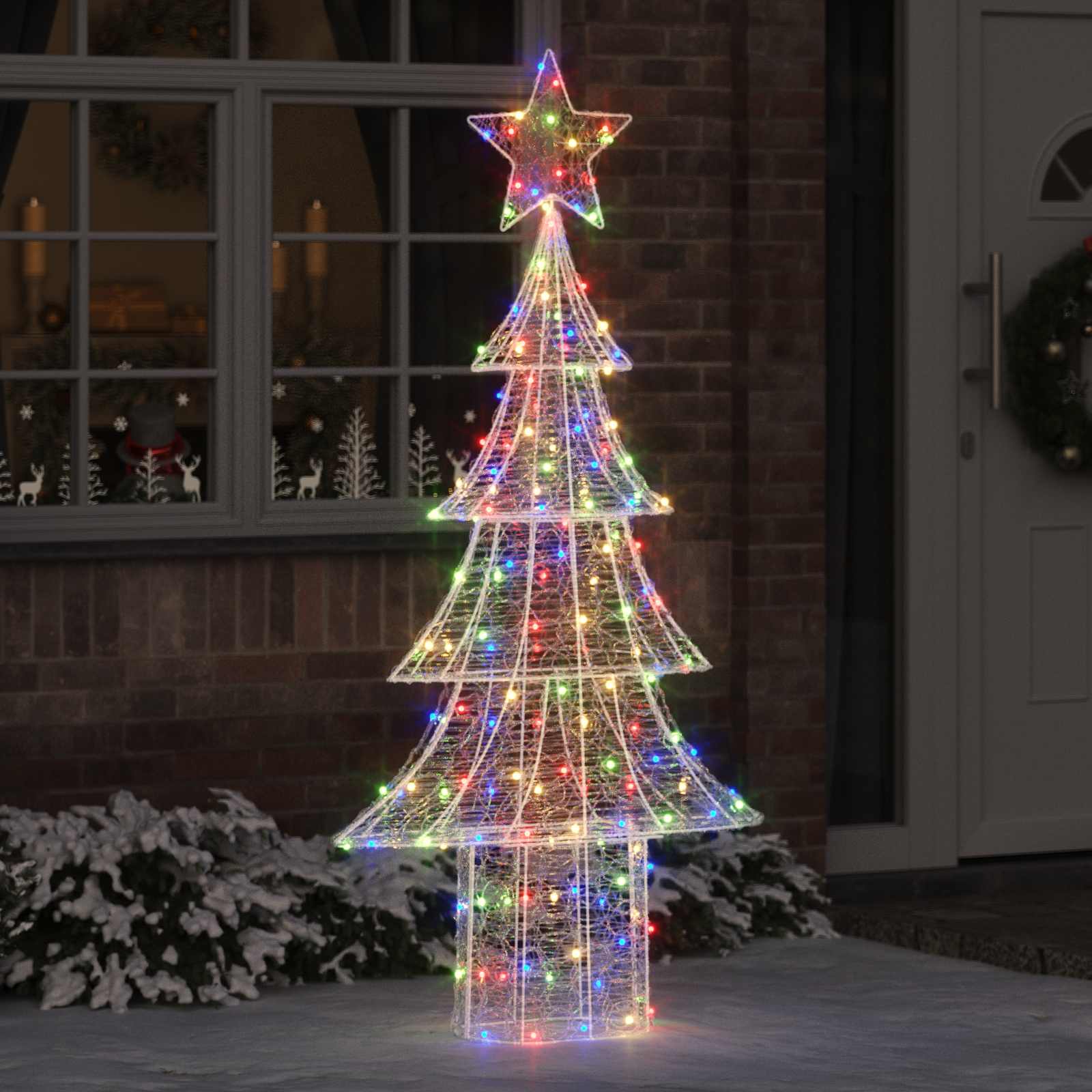 Albero di Natale con 240 LED Multicolore 180 cm Acrilico | homemem39