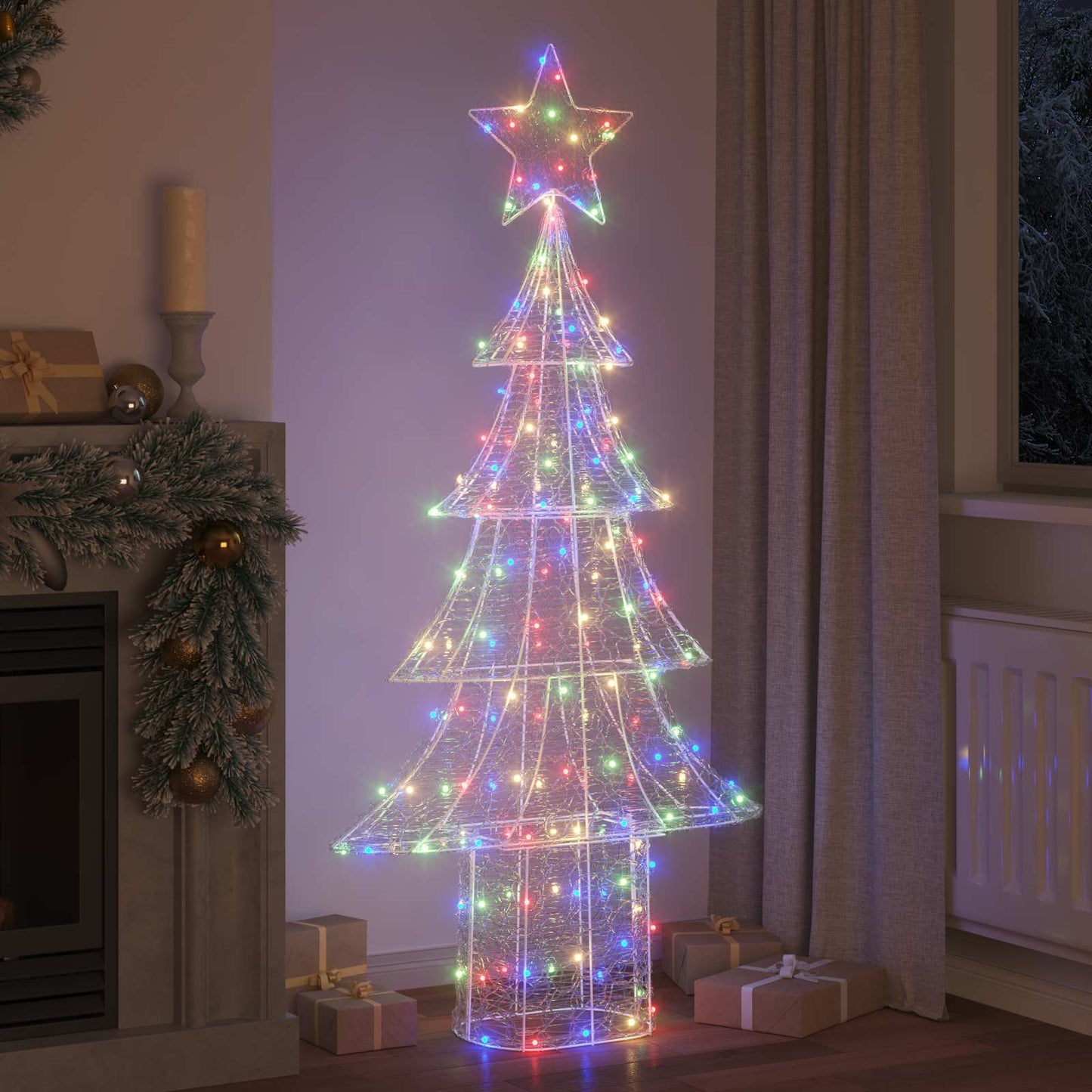 Albero di Natale con 240 LED Multicolore 180 cm Acrilico | homemem39