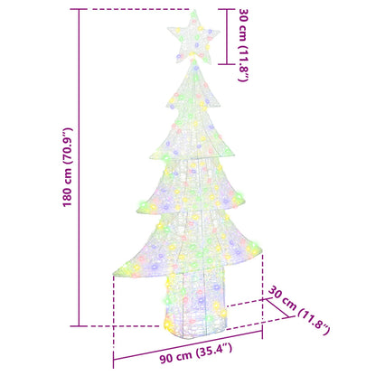 Albero di Natale con 240 LED Multicolore 180 cm Acrilico | homemem39