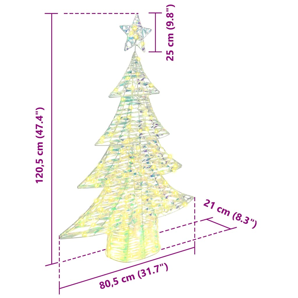 Albero di Natale con 120 LED Bianco caldo 120,5 cm PET | homemem39