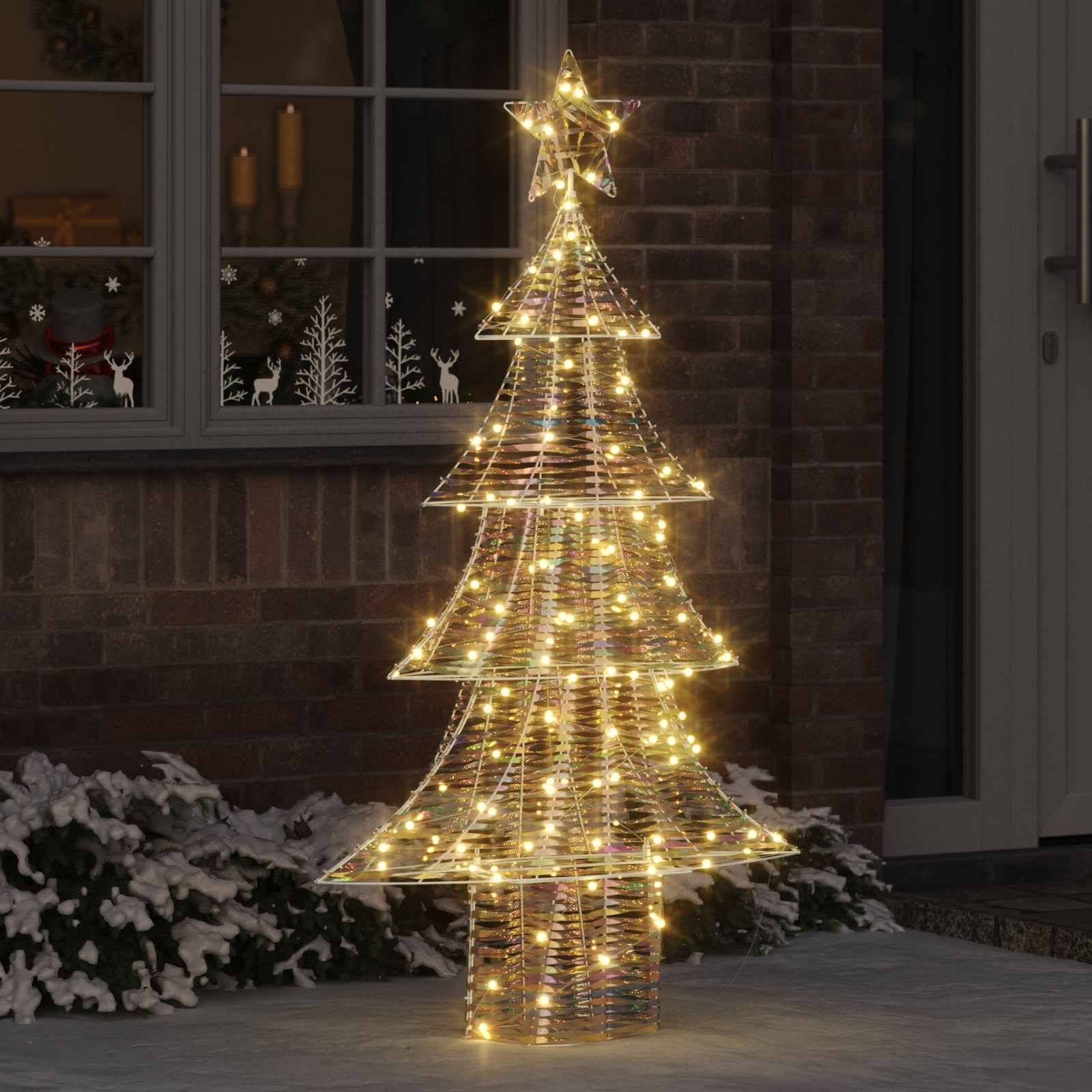 Albero di Natale con 160 LED Bianco caldo 150 cm PET | homemem39
