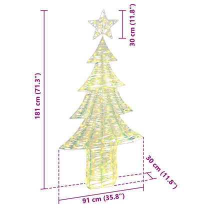 Albero di Natale con 240 LED Bianco caldo 181 cm PET | homemem39