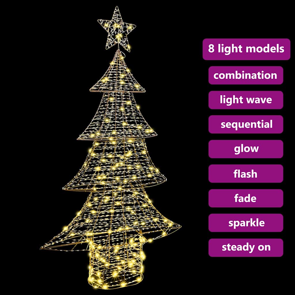 Albero di Natale con 160 LED Bianco caldo 151 cm PET | homemem39