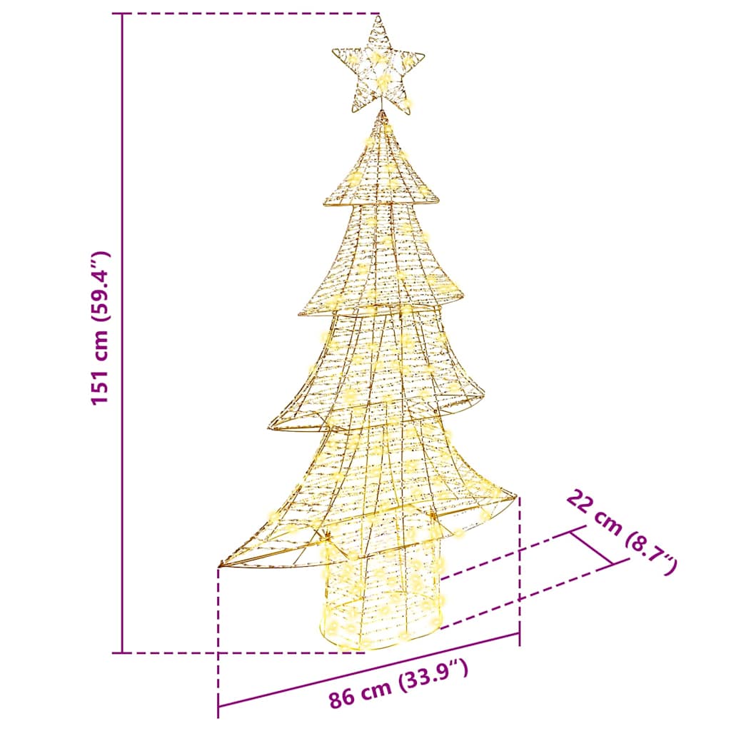 Albero di Natale con 160 LED Bianco caldo 151 cm PET | homemem39