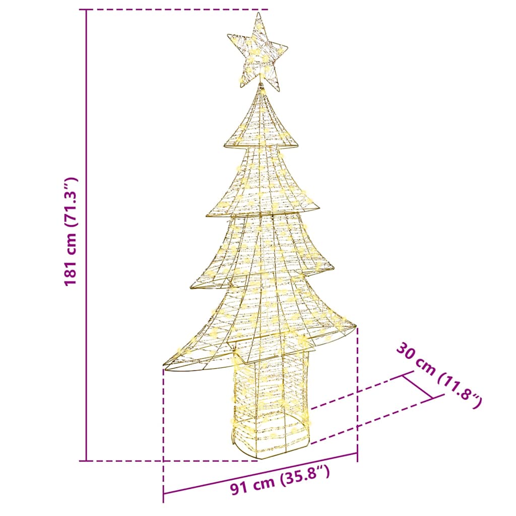 Albero di Natale con 240 LED Bianco caldo 181 cm PET | homemem39
