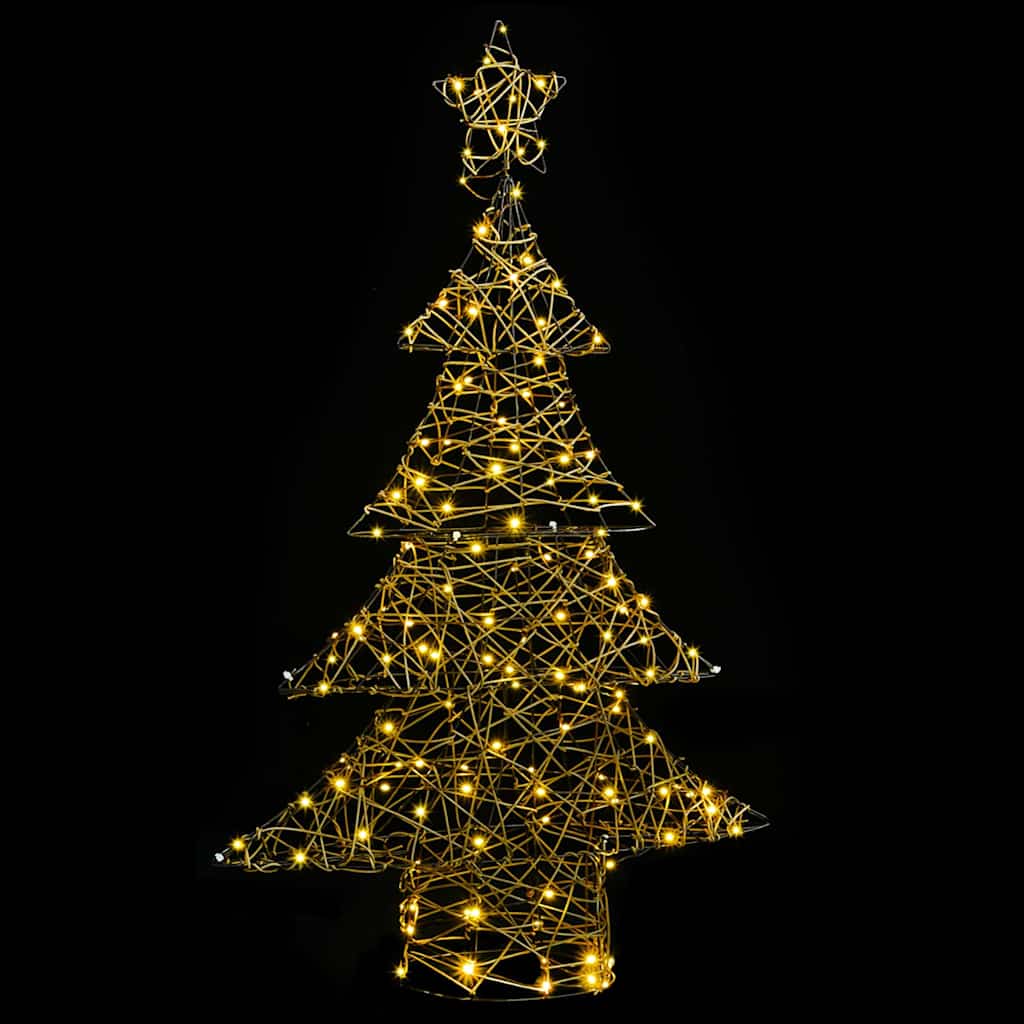 Albero di Natale con 120 LED Bianco caldo 150 cm Rattan | homemem39