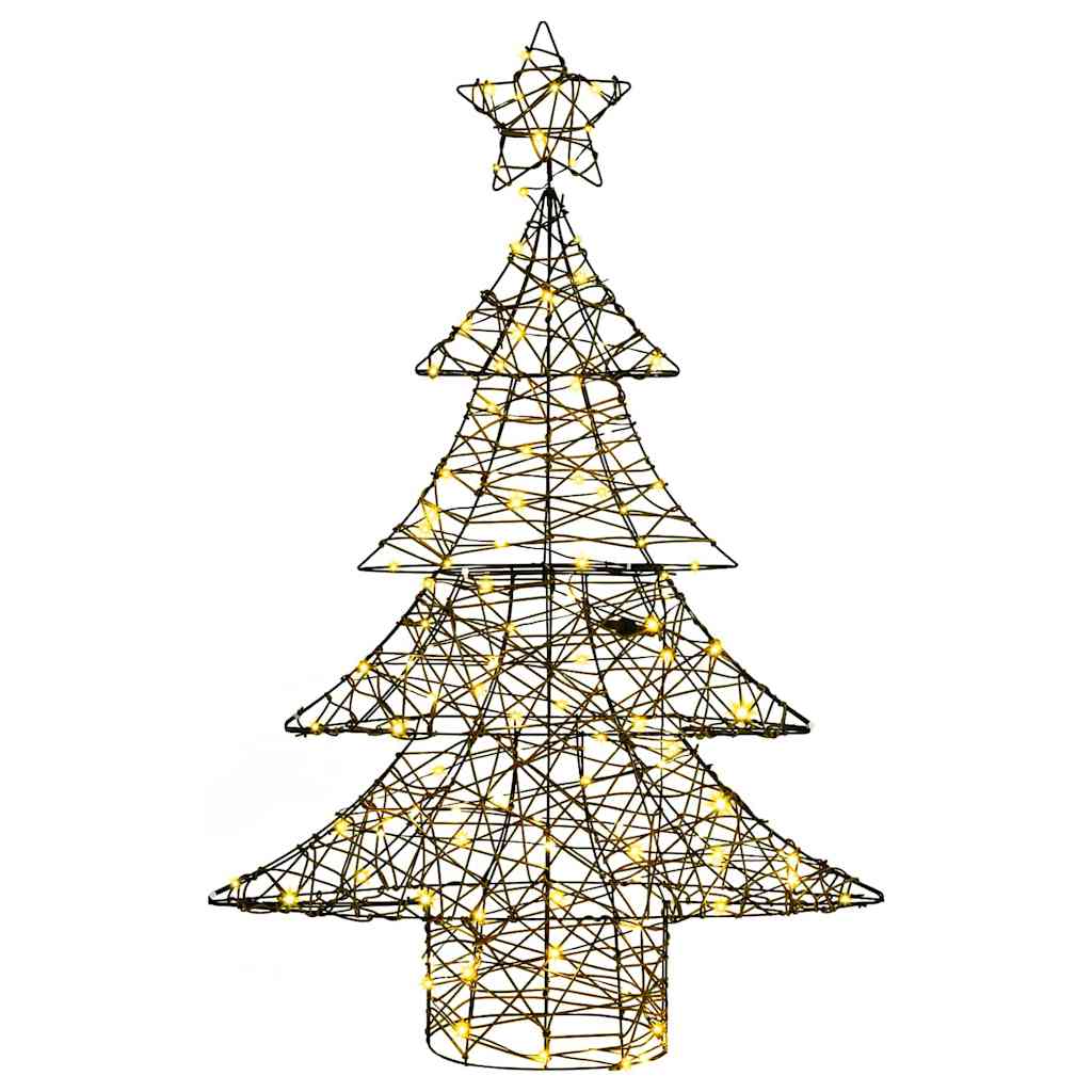 Albero di Natale con 120 LED Bianco caldo 150 cm Rattan | homemem39