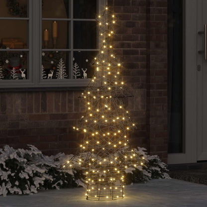 Albero di Natale con 160 LED Bianco caldo 150 cm Rattan | homemem39