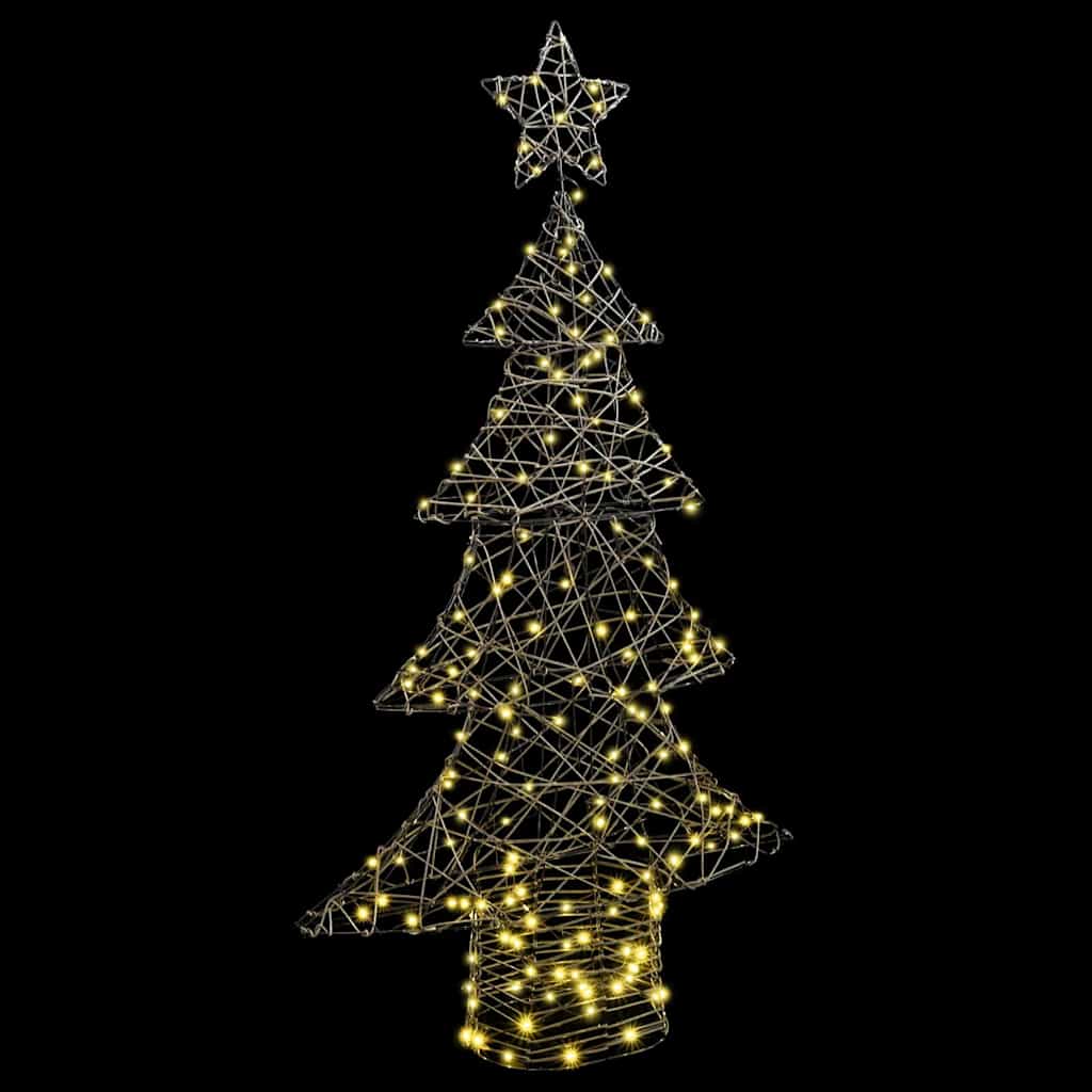 Albero di Natale con 160 LED Bianco caldo 150 cm Rattan | homemem39