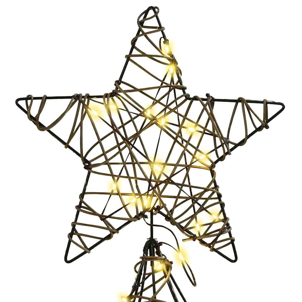 Albero di Natale con 240 LED Bianco caldo 180 cm Rattan | homemem39