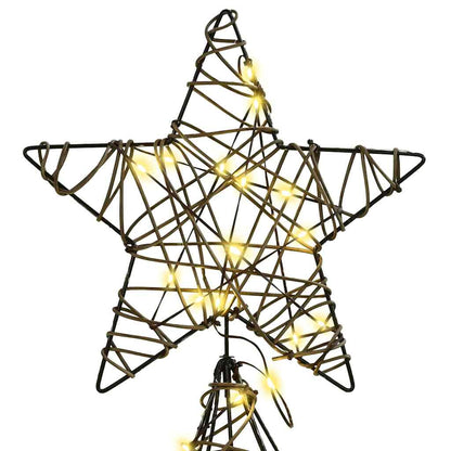 Albero di Natale con 240 LED Bianco caldo 180 cm Rattan | homemem39
