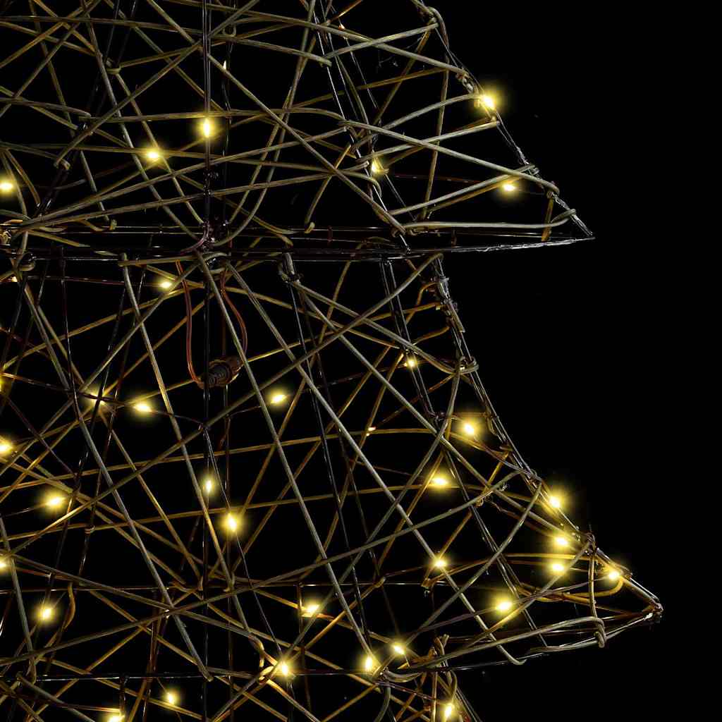 Albero di Natale con 240 LED Bianco caldo 180 cm Rattan | homemem39