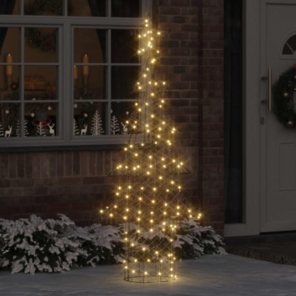 Albero di Natale con 240 LED Bianco caldo 180 cm Rattan