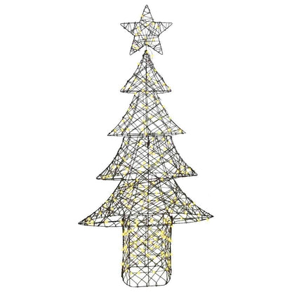 Albero di Natale con 240 LED Bianco caldo 180 cm Rattan
