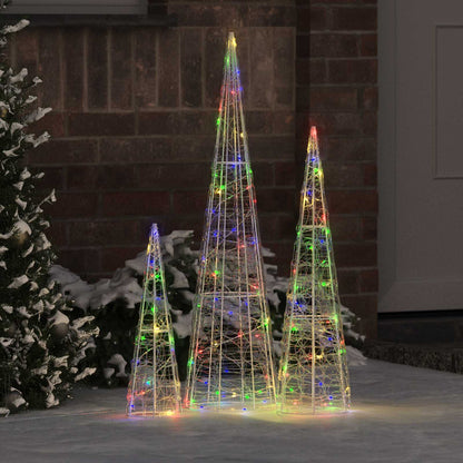 Albero di Natale 3 pcs Multicolore 20 x 20 x 80 cm Acrilico