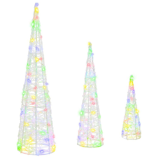 Albero di Natale 3 pcs Multicolore 20 x 20 x 80 cm Acrilico