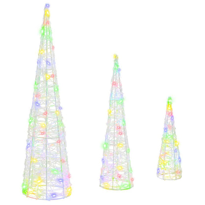 Albero di Natale 3 pcs Multicolore 20 x 20 x 80 cm Acrilico
