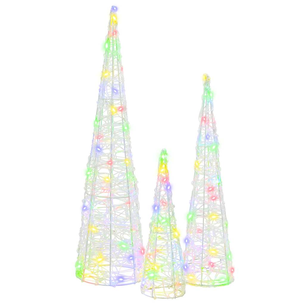 Albero di Natale 3 pcs Multicolore 20 x 20 x 80 cm Acrilico