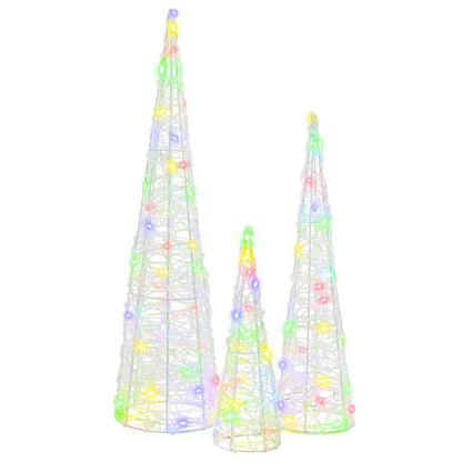 Albero di Natale 3 pcs Multicolore 20 x 20 x 80 cm Acrilico