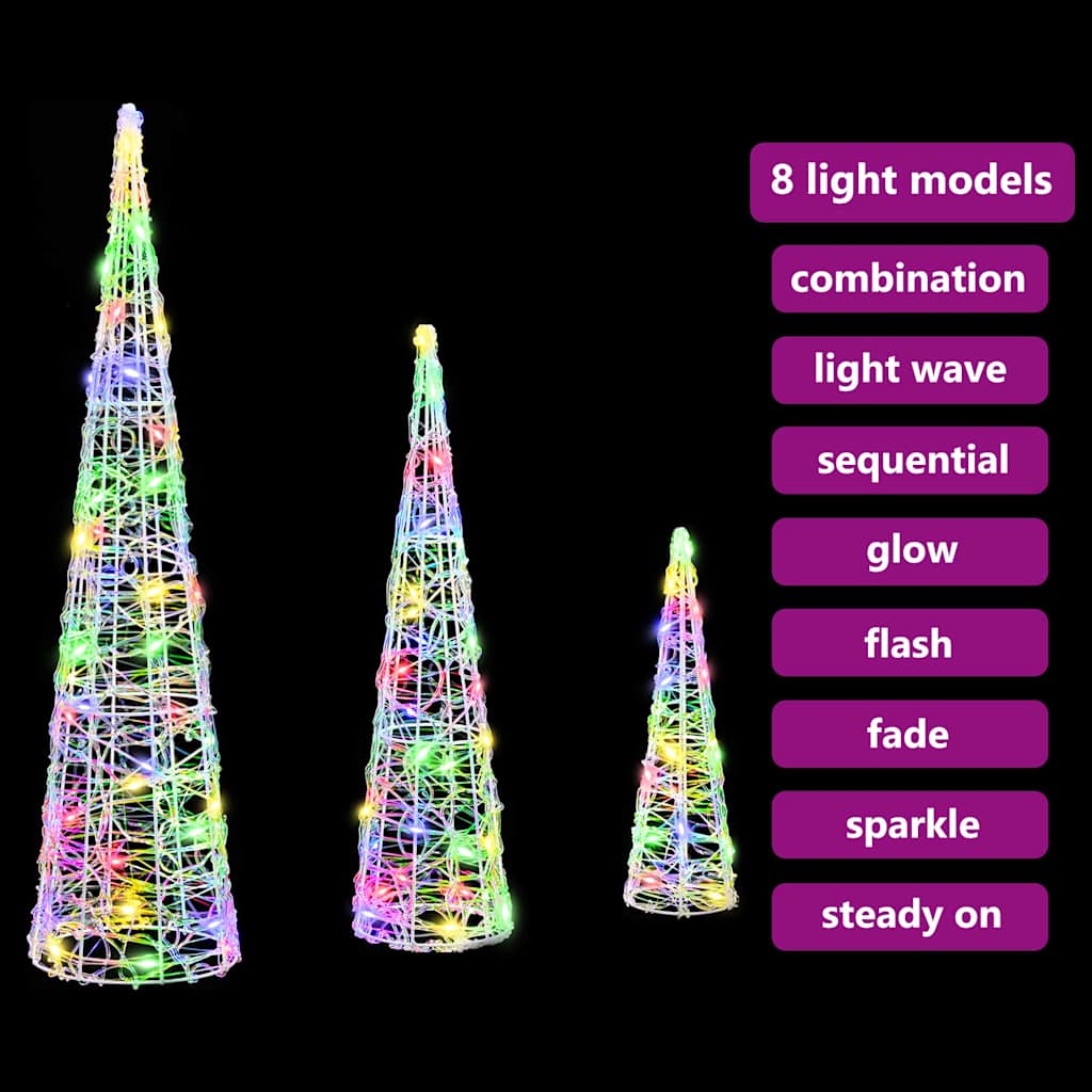 Albero di Natale 3 pcs Multicolore 20 x 20 x 80 cm Acrilico